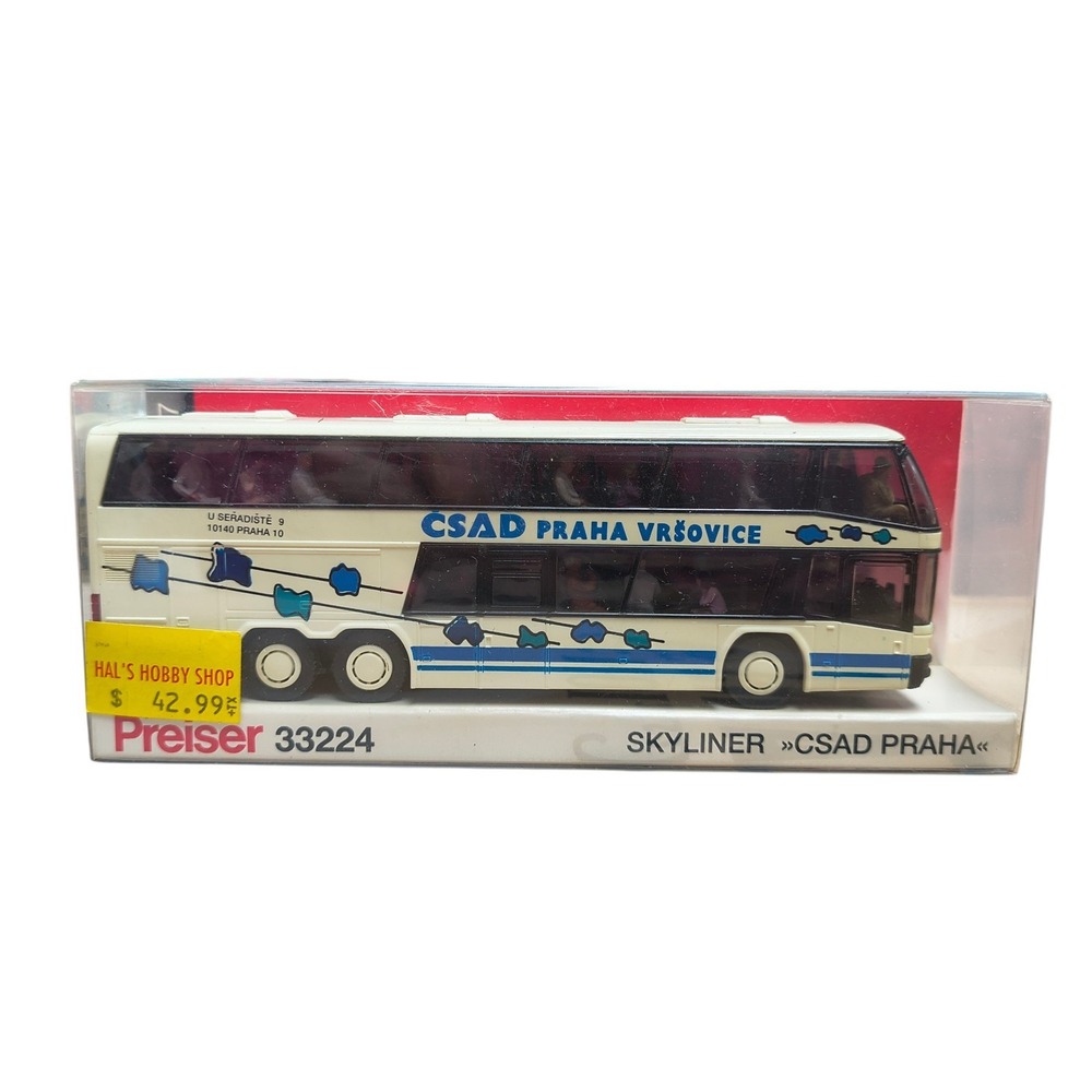 Preiser 33224 Neoplan Skyliner Plastic CSAD Praha Bus 1:87 Scale